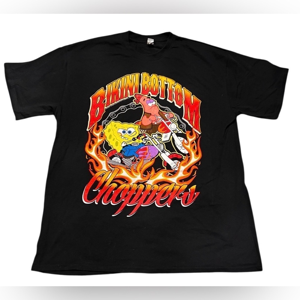 SpongeBob Bikini Bottom Choppers Harley Biker Motorcycle T-Shirt